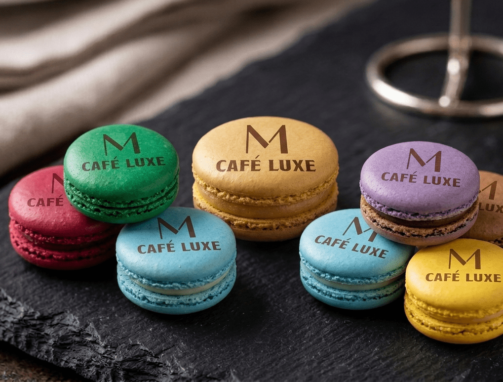 4-Macaron Sets - Custom Logo